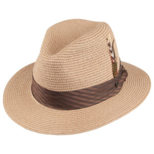 Cappuccino Toyo Braided Fedora Hat