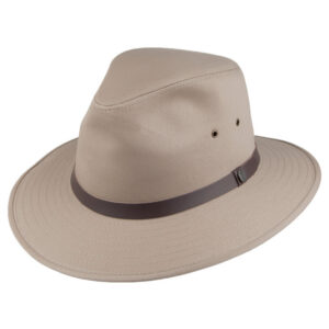 British Tan Cotton Safari Fedora Hat